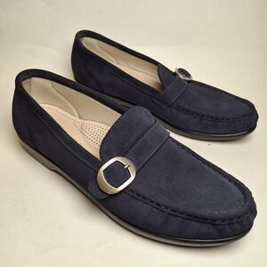 SAS Lara Slip On Moccasin Loafer  Tripad Comfort Blue Suede Women 10 Academia